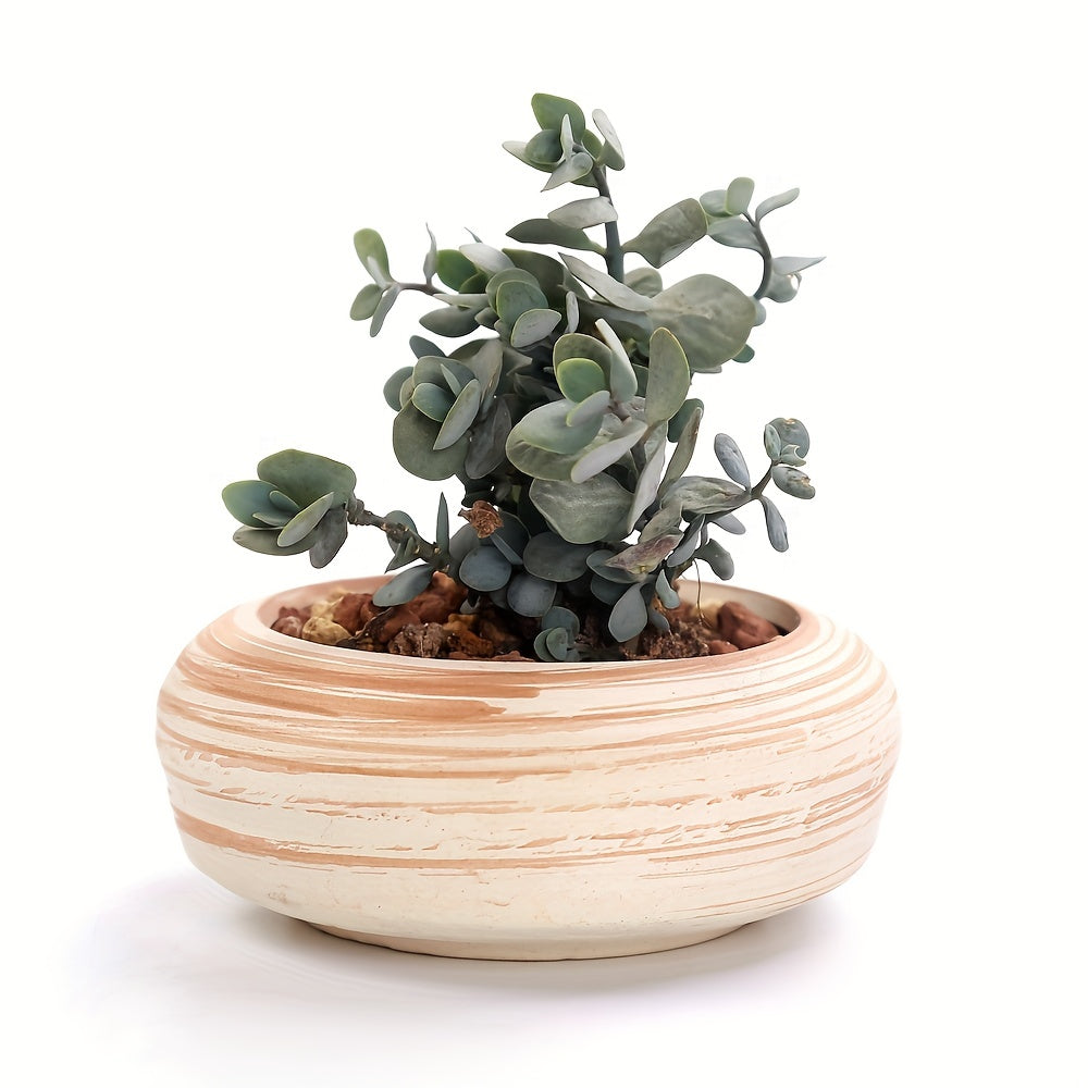 SUN-E 6pcs/Set Mini Ceramic Plant Pots - Decorative, 2.5Inch/6.5cm, with Drain Hole, Perfect Gift for Women, Ideal for Succulent, Cactus, Flower, Home, Office, Outdoor Garden