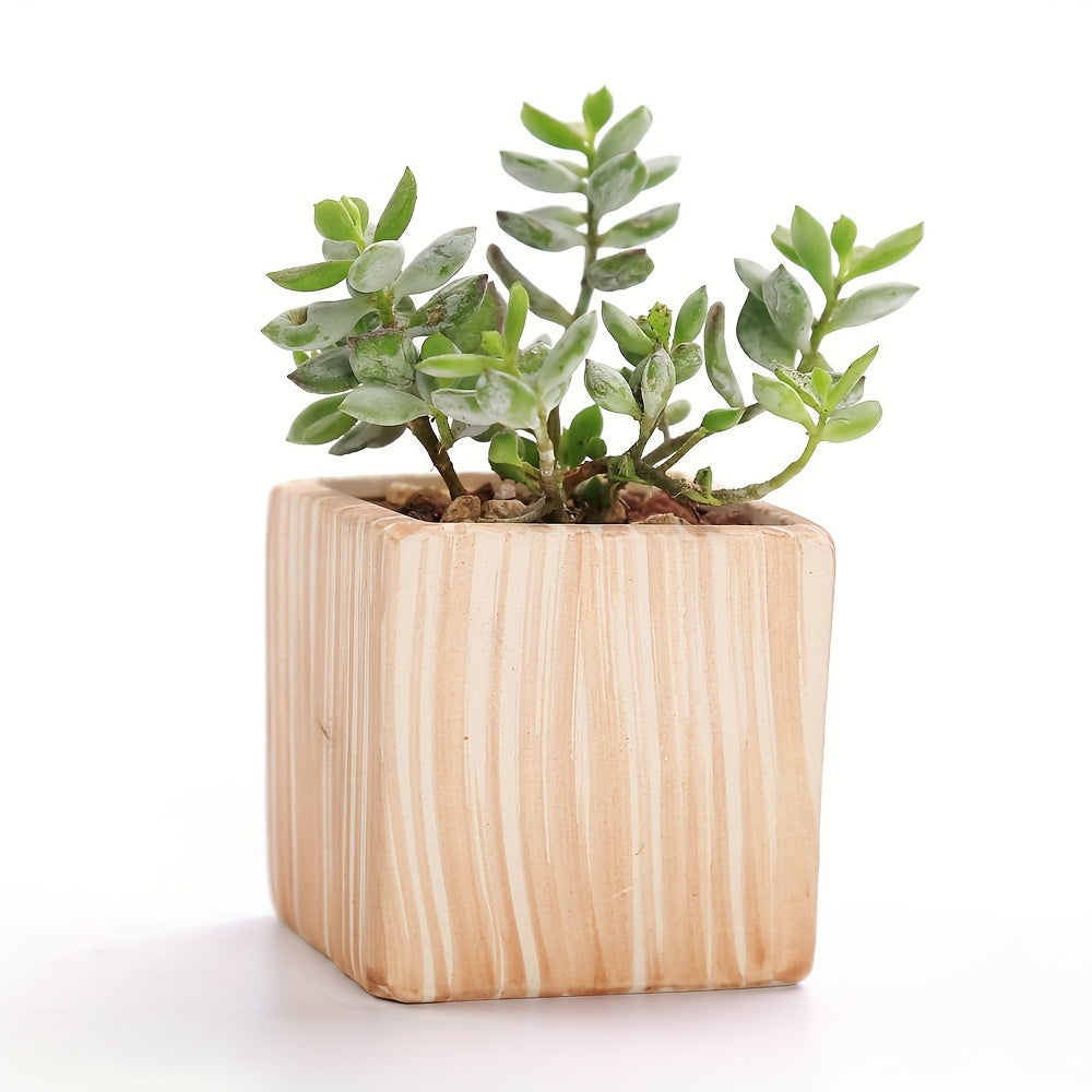 SUN-E 6pcs/Set Mini Ceramic Plant Pots - Decorative, 2.5Inch/6.5cm, with Drain Hole, Perfect Gift for Women, Ideal for Succulent, Cactus, Flower, Home, Office, Outdoor Garden