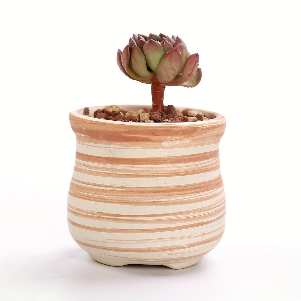 SUN-E 6pcs/Set Mini Ceramic Plant Pots - Decorative, 2.5Inch/6.5cm, with Drain Hole, Perfect Gift for Women, Ideal for Succulent, Cactus, Flower, Home, Office, Outdoor Garden