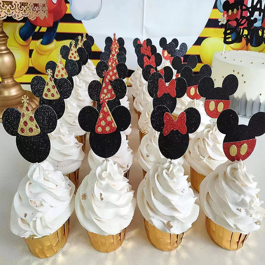 Dropshipping Cartoon Mouse Happy Birthday Cake Topper Birthday Cupcake Decoration for Baby Shower Paper Easter Decoration CN;ZHE