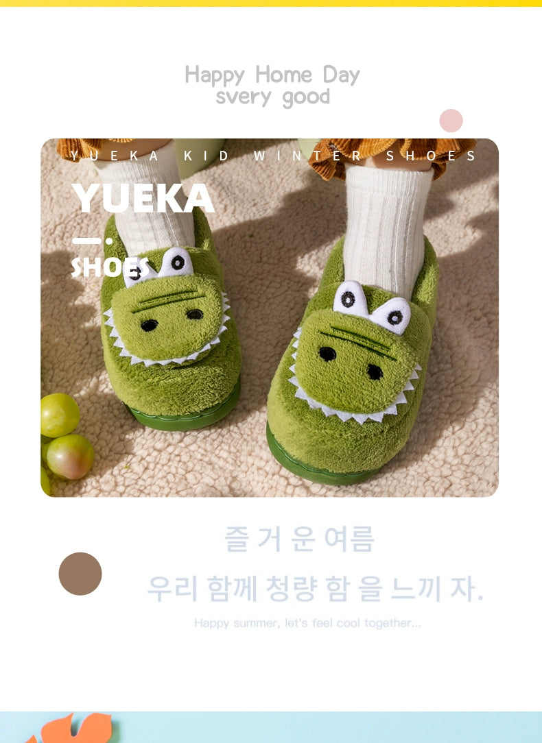 Winter Crocodile Children's Cotton Slippers