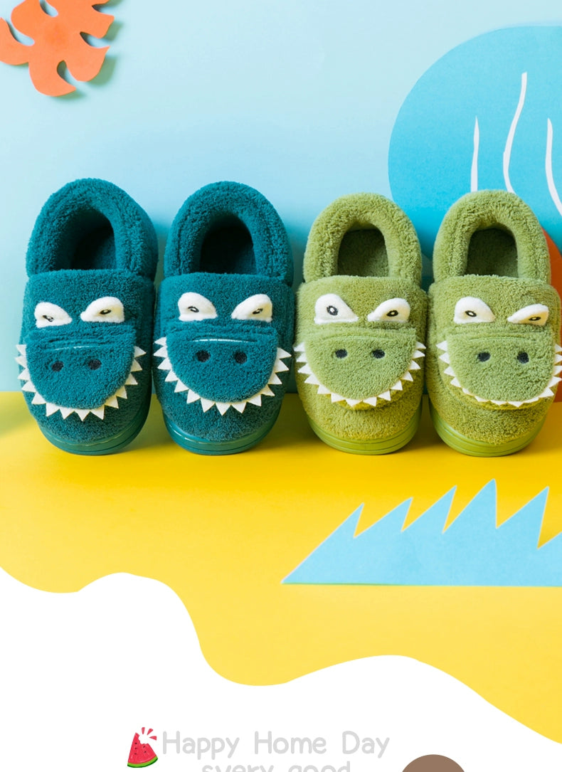 Winter Crocodile Children's Cotton Slippers