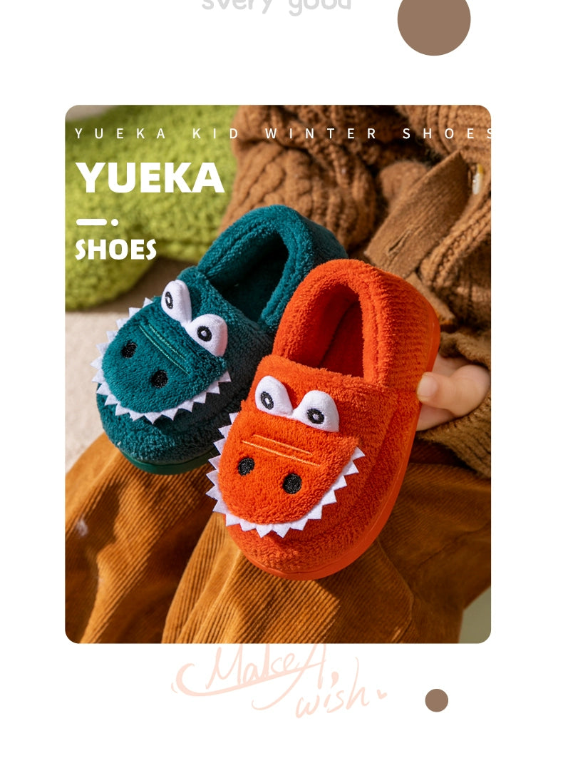 Winter Crocodile Children's Cotton Slippers