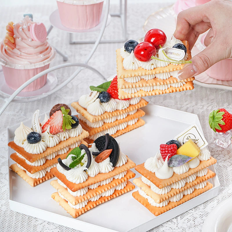 Simulated Cake Fake Ice Cream Model Decoration Decoration Props Toy Wedding Celebration Dessert Cabinet Scene Layout Photo