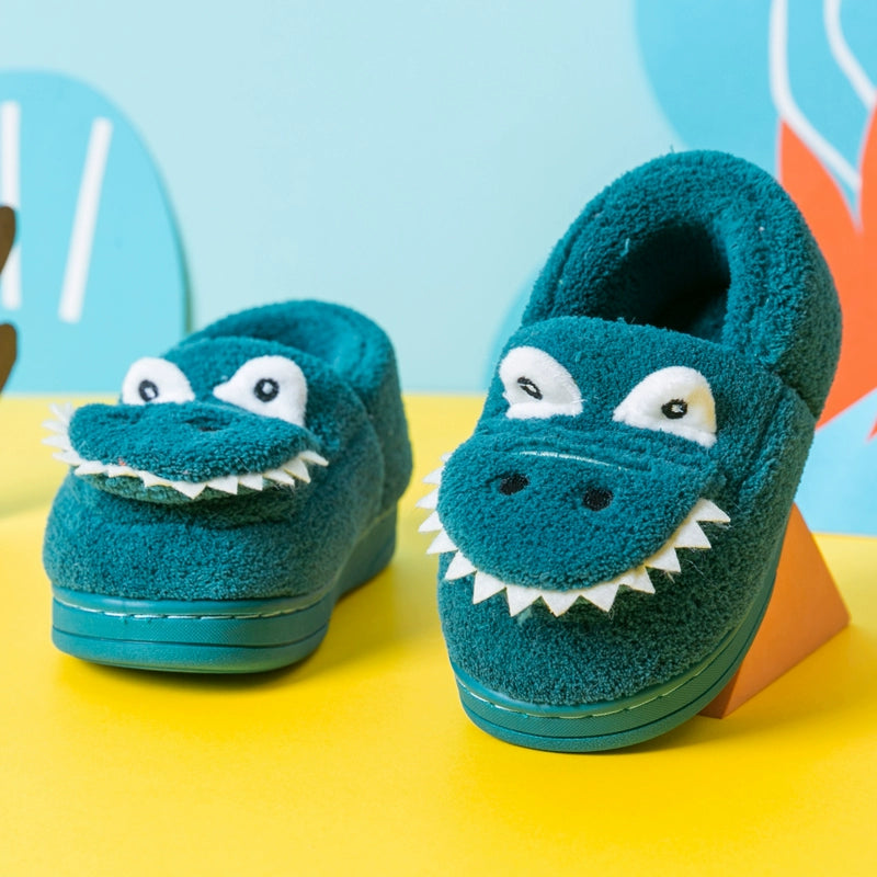 Winter Crocodile Children's Cotton Slippers