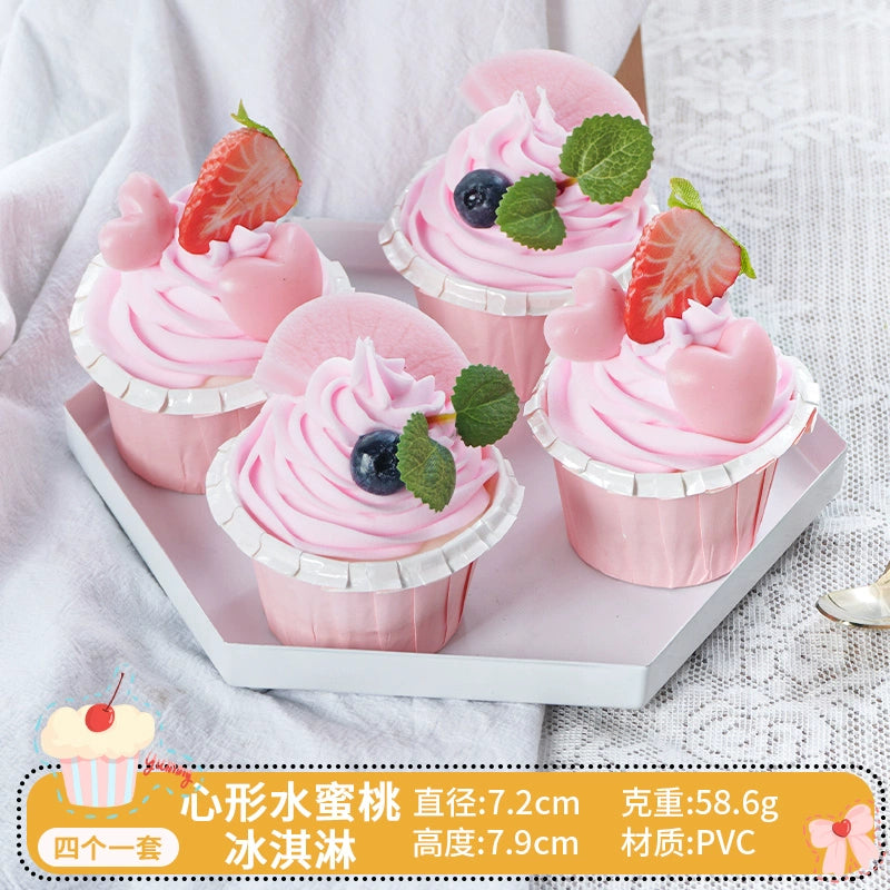 Simulated Cake Fake Ice Cream Model Decoration Decoration Props Toy Wedding Celebration Dessert Cabinet Scene Layout Photo