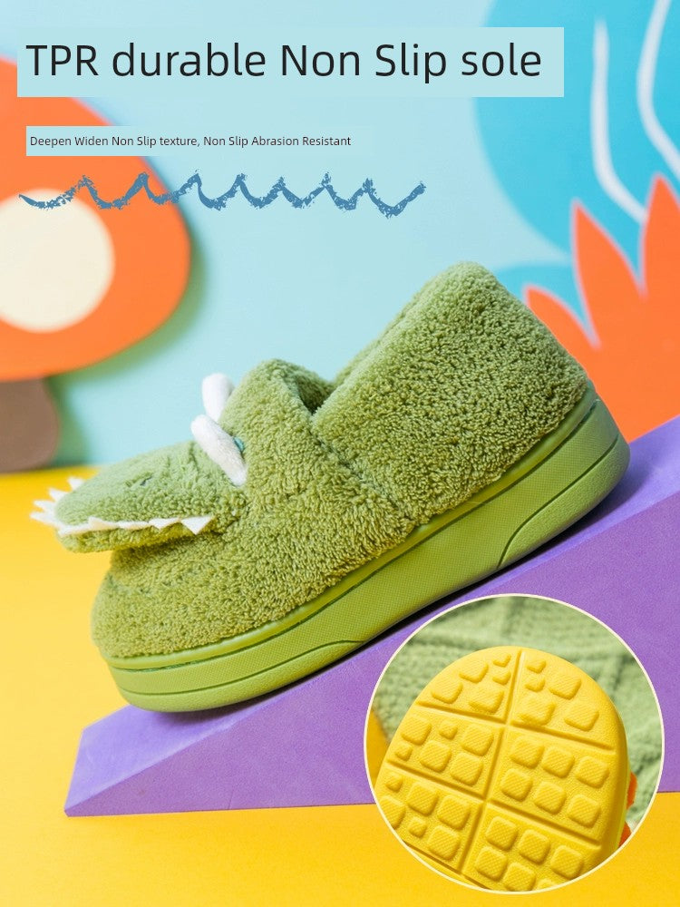 Winter Crocodile Children's Cotton Slippers