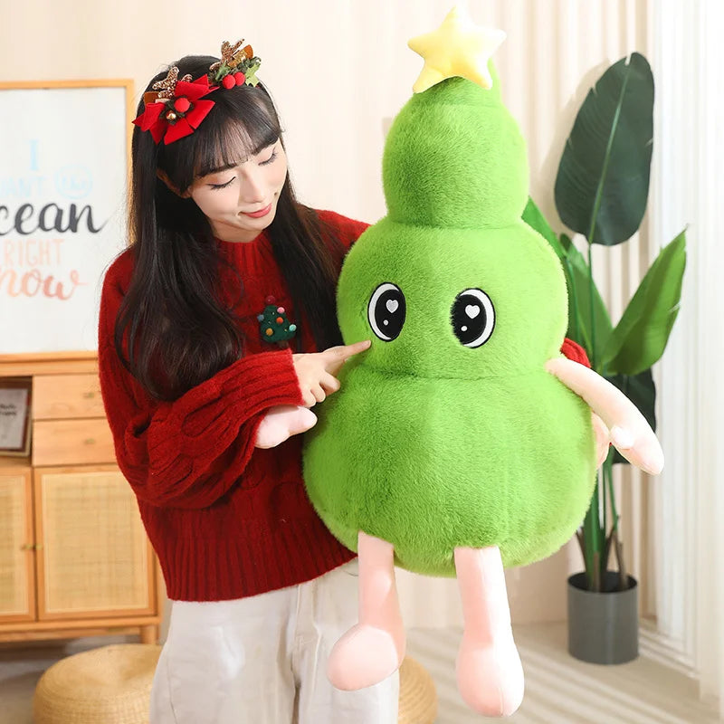 Cartoon Hot Sale Christmas Tree Plush Doll Pillow Gingerbread Man Garland House Plush Toy Home Decor Christmas Gift For Kids