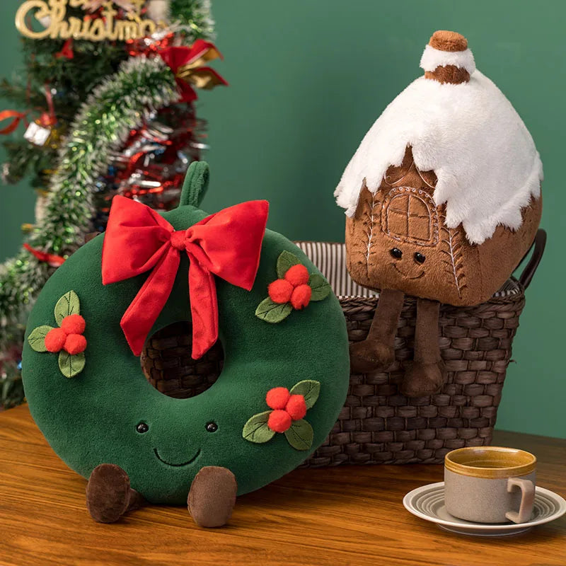 Cartoon Hot Sale Christmas Tree Plush Doll Pillow Gingerbread Man Garland House Plush Toy Home Decor Christmas Gift For Kids