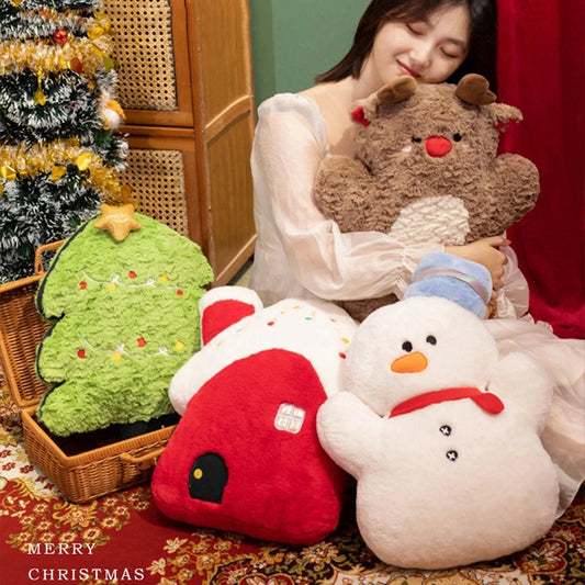 Cute Gingerbread Man Elk Santa Claus Doll Chirstmas Gifts Soft Sofa Cushion Pillow Christmas Xmas Ornament Home Decor Navidad