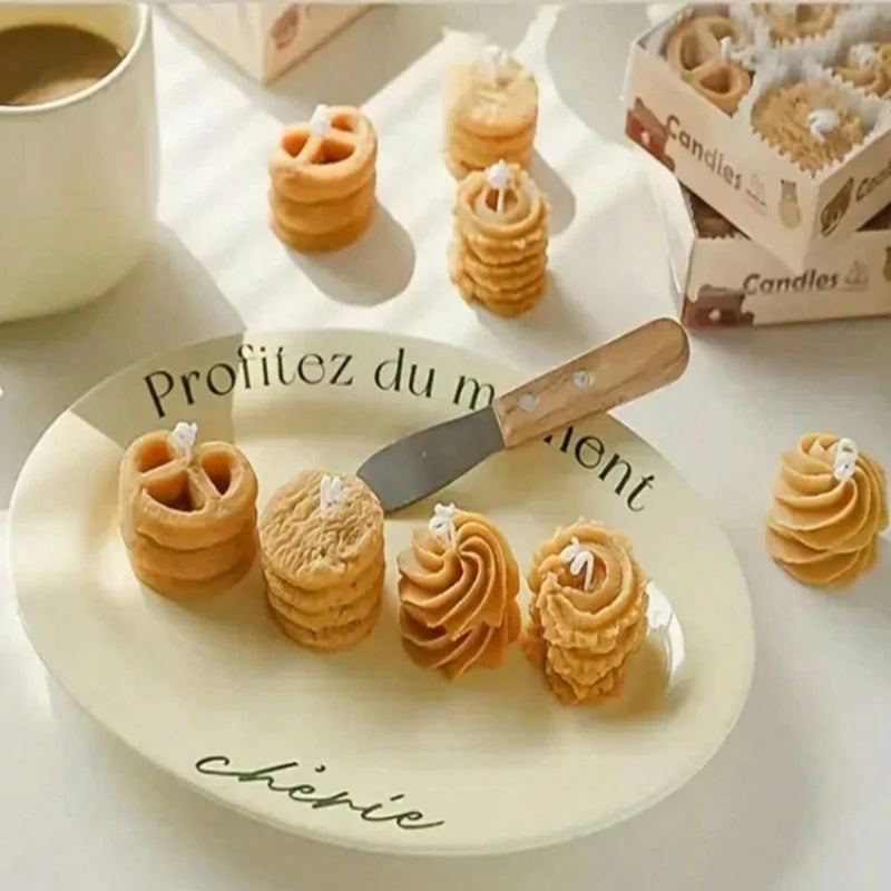 biscuit candles, cookie scented candles gift box gift creative candles ins set gift modeling wax, holiday decoration