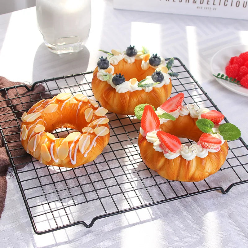 Refrigerator sticker Bread Donut Baking Simulation Fruit Cake Cream Strawberry Blueberry Donut Decoration Ornament Home Decor