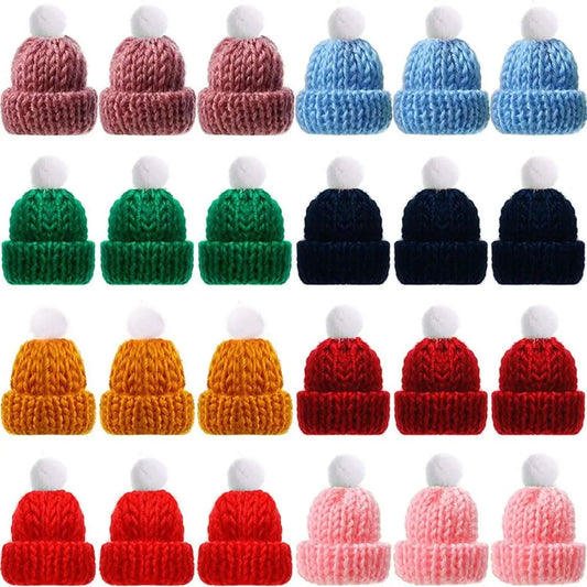 1PC Mini Knitting Hats Wine Bottle Stopper Christmas Tree Ornaments Finger Toys Doll Cap DIY Handmade Sewing Crafts Materials