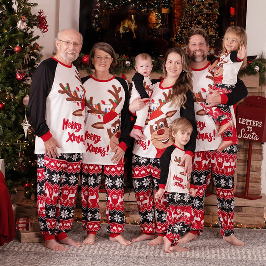 PatPat Christmas Reindeer Print Family Matching Pajamas Sets