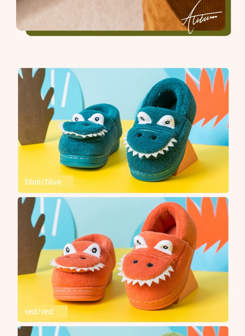 Winter Crocodile Children's Cotton Slippers