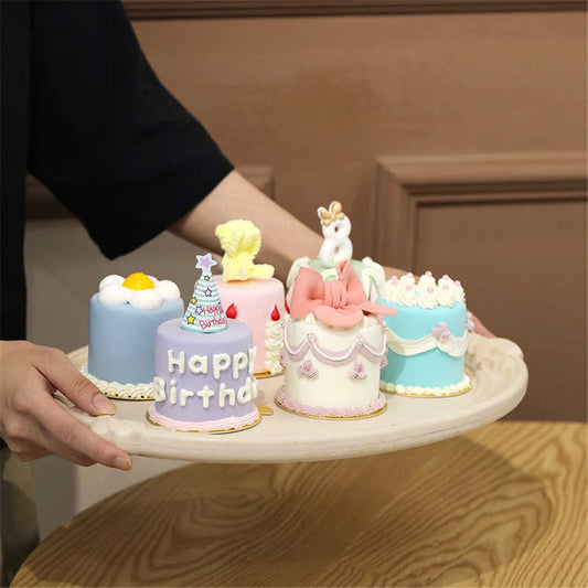 showcase display cabinet bakery dessert house cake shop store decoration artificial simulation Happy Birthday Mini Cake Model