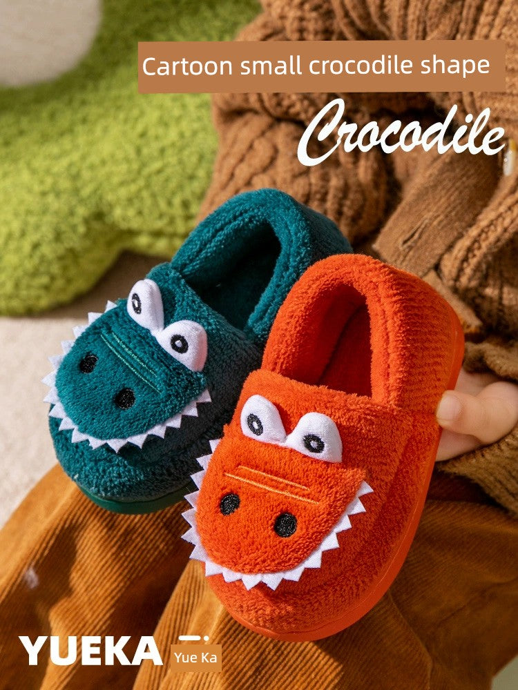 Winter Crocodile Children's Cotton Slippers