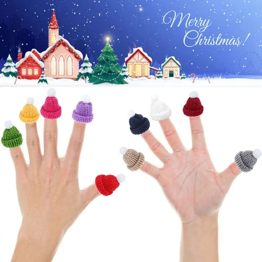1PC Mini Knitting Hats Wine Bottle Stopper Christmas Tree Ornaments Finger Toys Doll Cap DIY Handmade Sewing Crafts Materials