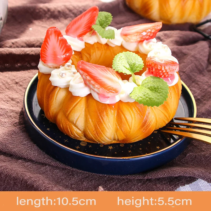 Refrigerator sticker Bread Donut Baking Simulation Fruit Cake Cream Strawberry Blueberry Donut Decoration Ornament Home Decor