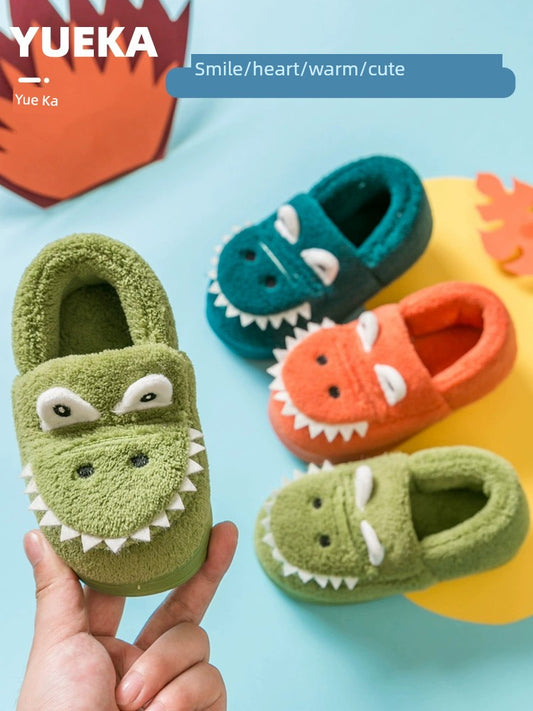 Winter Crocodile Children's Cotton Slippers