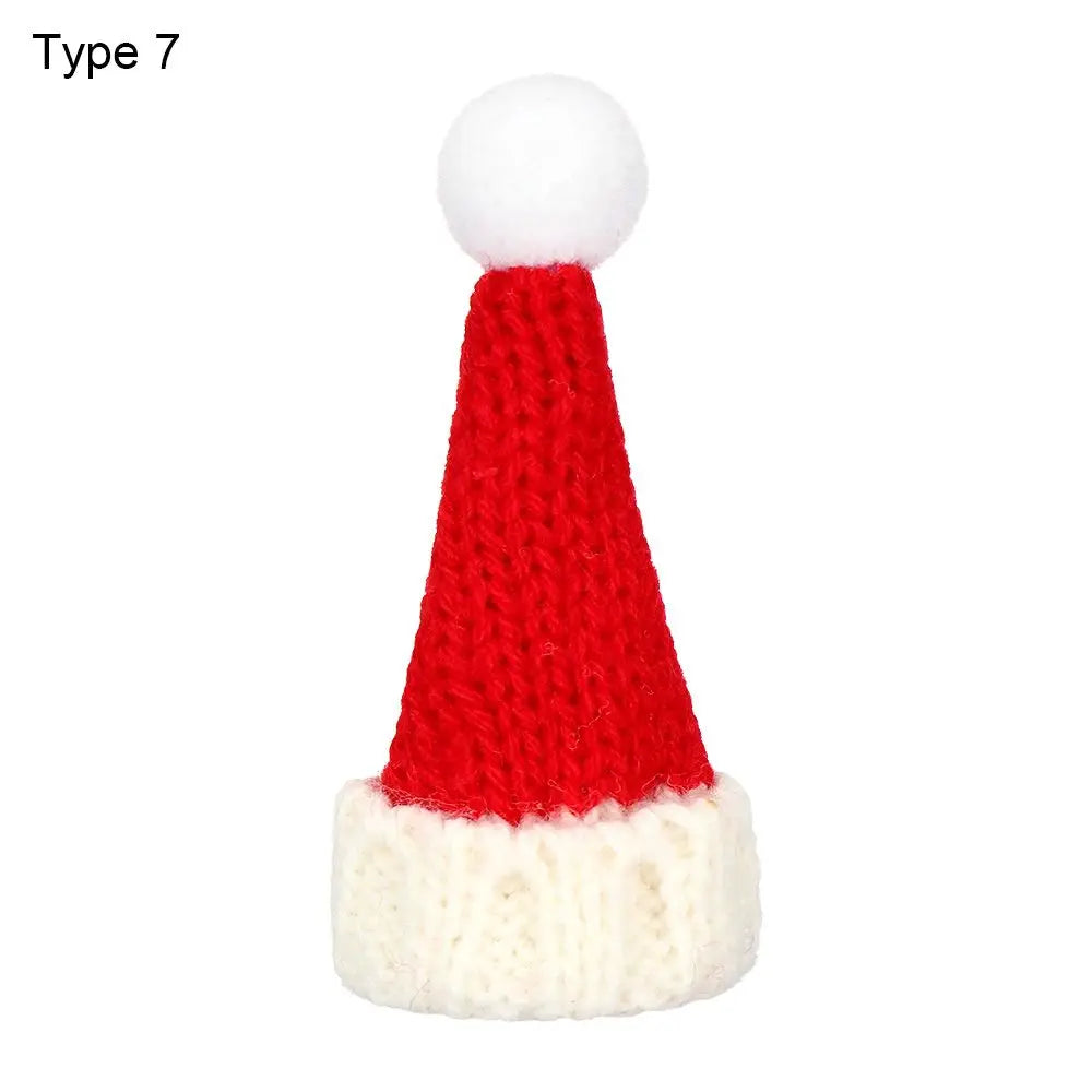 For 1/6 1/12 Doll Scarf Hat Knitted Scarves Xmas Ornament Mini Christmas Caps Handmade Miniature Clothes Dollhouse Accessories