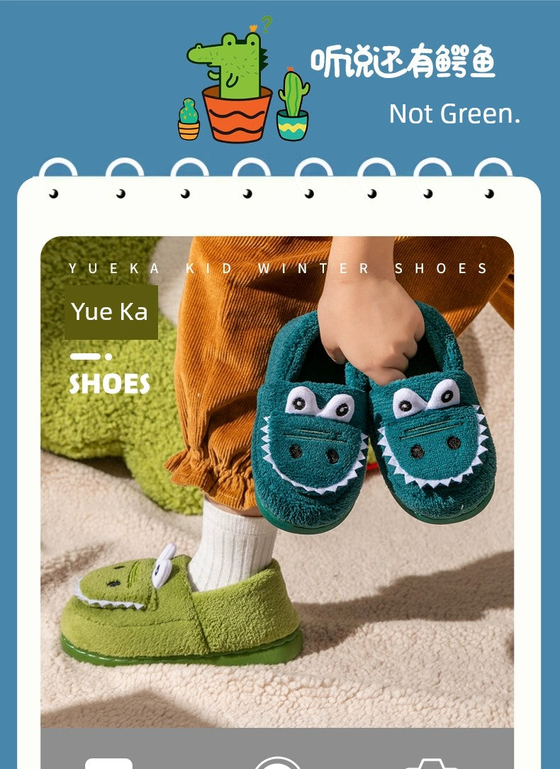 Winter Crocodile Children's Cotton Slippers