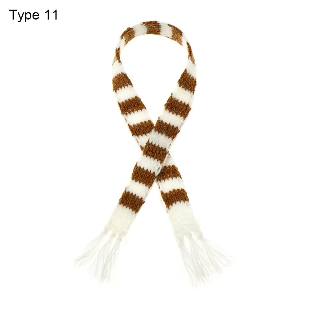 For 1/6 1/12 Doll Scarf Hat Knitted Scarves Xmas Ornament Mini Christmas Caps Handmade Miniature Clothes Dollhouse Accessories