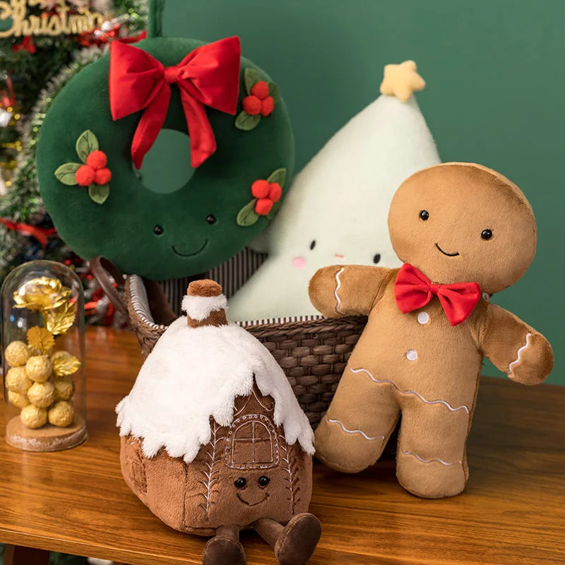 Cartoon Hot Sale Christmas Tree Plush Doll Pillow Gingerbread Man Garland House Plush Toy Home Decor Christmas Gift For Kids
