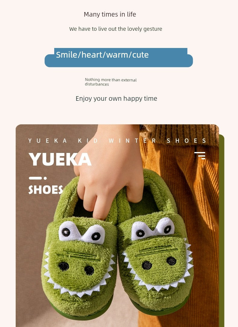 Winter Crocodile Children's Cotton Slippers