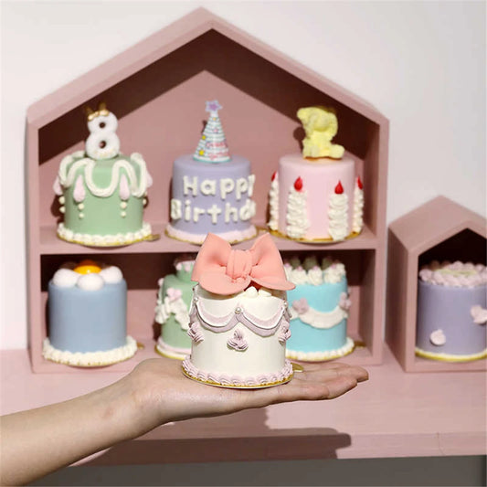 showcase display cabinet bakery dessert house cake shop store decoration artificial simulation Happy Birthday Mini Cake Model