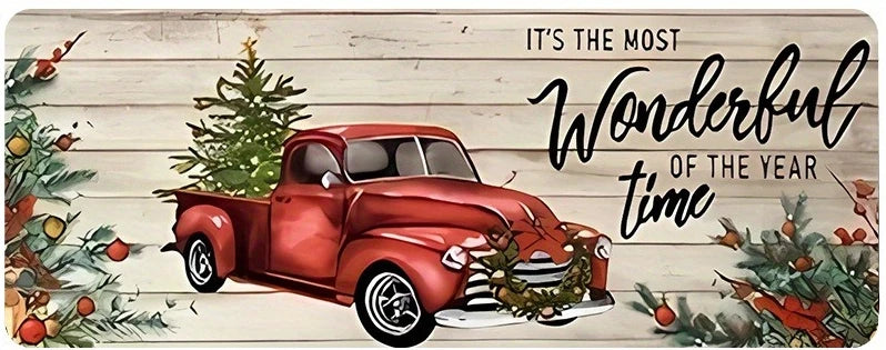 Merry Christmas Snow Resistant Kitchen Mat , Polyester Machine Washable Holiday Rug for Kitchen Corridor Bathroom Party Decor
