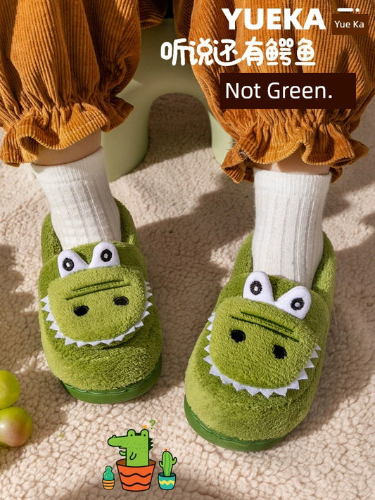 Winter Crocodile Children's Cotton Slippers