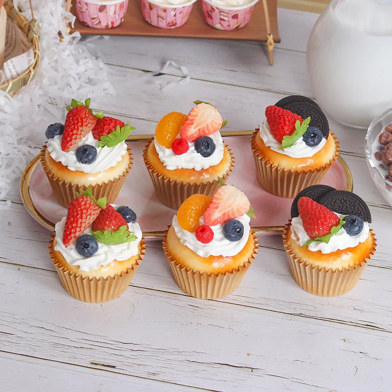 Simulation Cake Artificial Fruit Cakes Dessert Fake Food Bread Decoration Photography Props Display Ornament Kids Toys