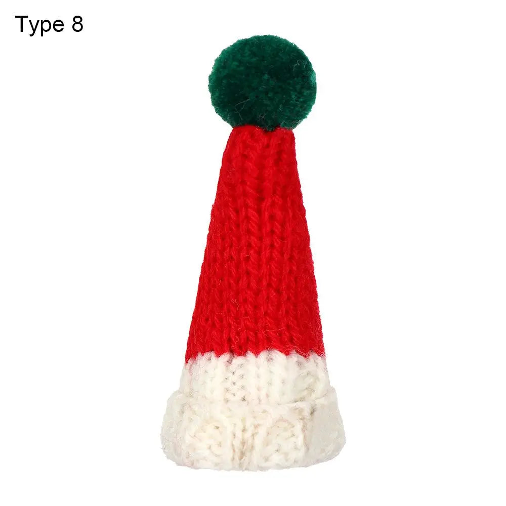 For 1/6 1/12 Doll Scarf Hat Knitted Scarves Xmas Ornament Mini Christmas Caps Handmade Miniature Clothes Dollhouse Accessories