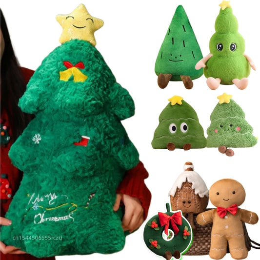 Cartoon Hot Sale Christmas Tree Plush Doll Pillow Gingerbread Man Garland House Plush Toy Home Decor Christmas Gift For Kids
